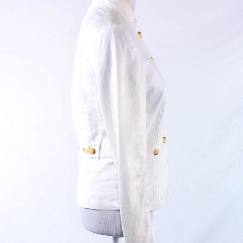 Renuar Collection ivory linen jacket 4 - Picture 5 of 8